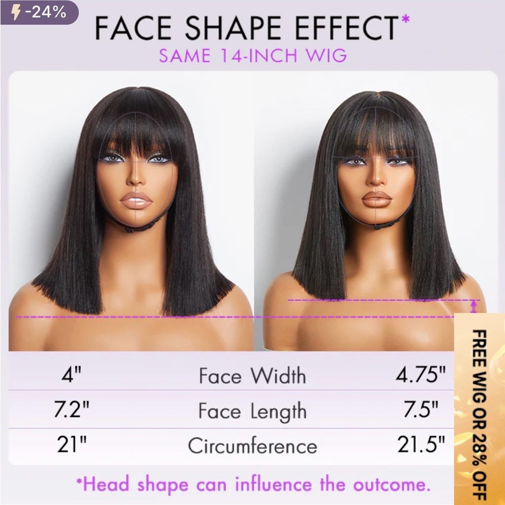 Natural Black Straight Wig